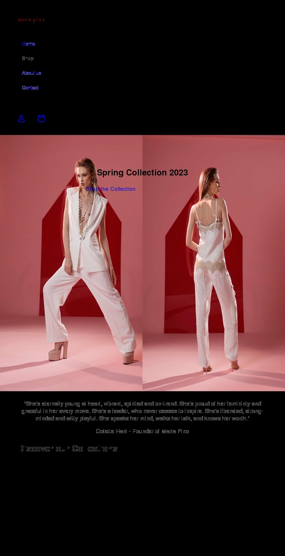 maria-pino.com shopify website screenshot