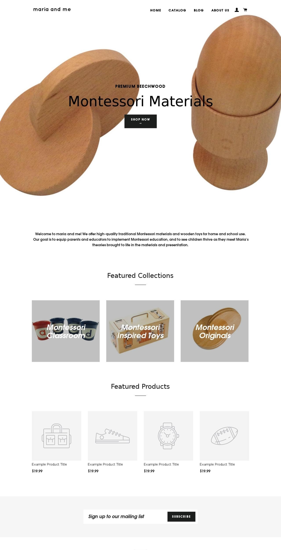 mariaandme.com shopify website screenshot
