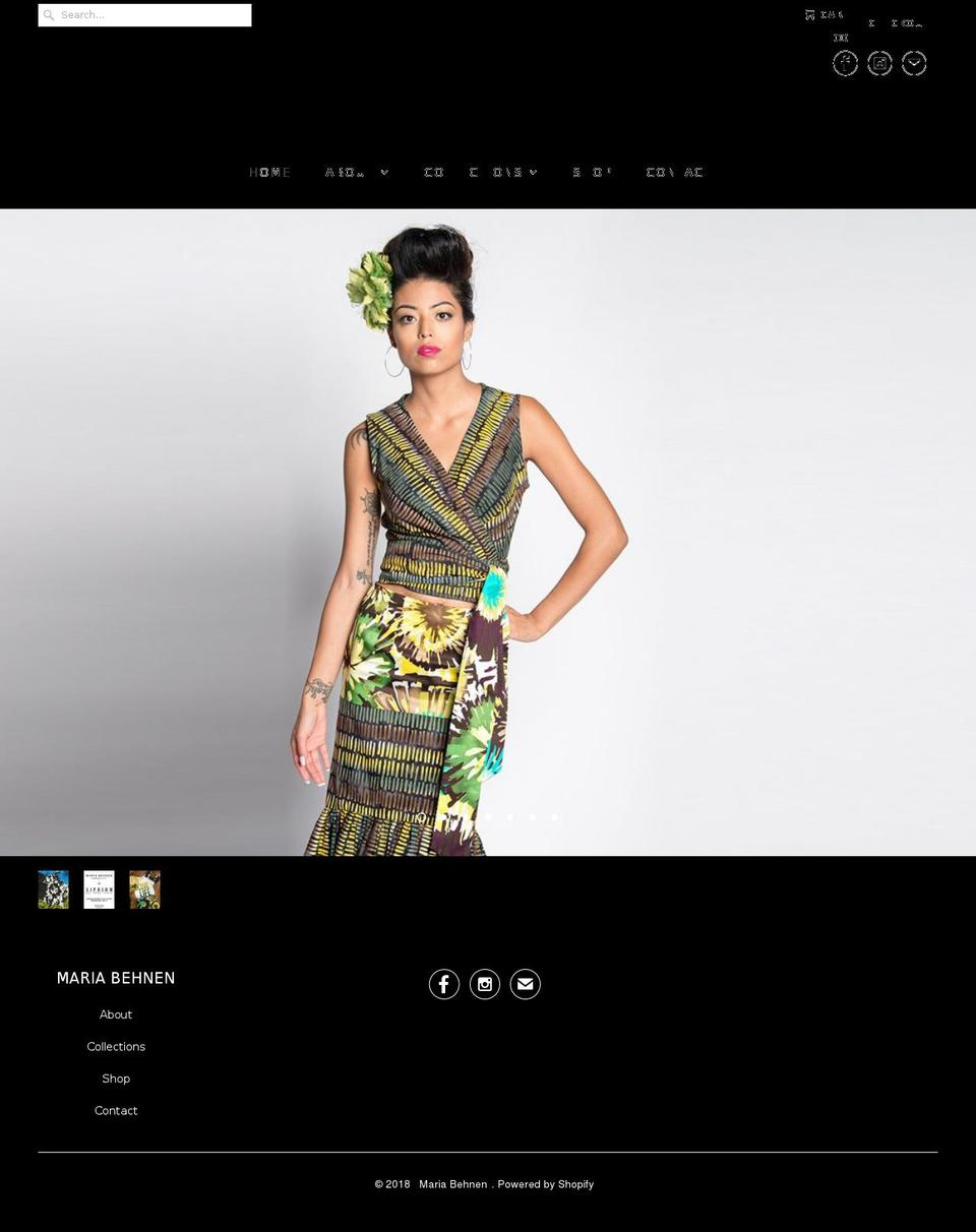 mariabehnen.com shopify website screenshot