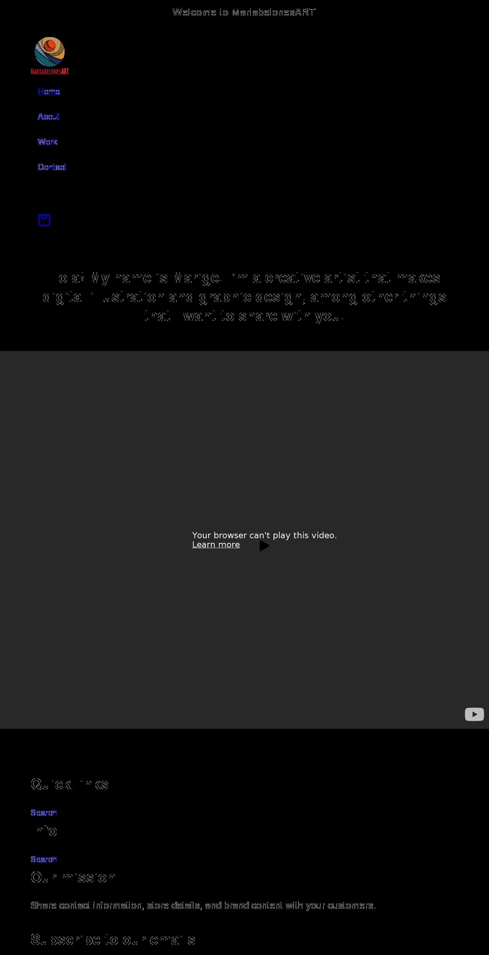 mariabelonesart.com shopify website screenshot