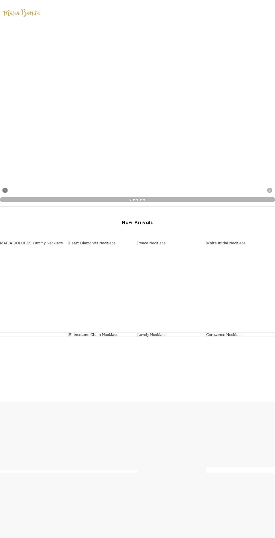 mariabonitaaccesorios.com shopify website screenshot