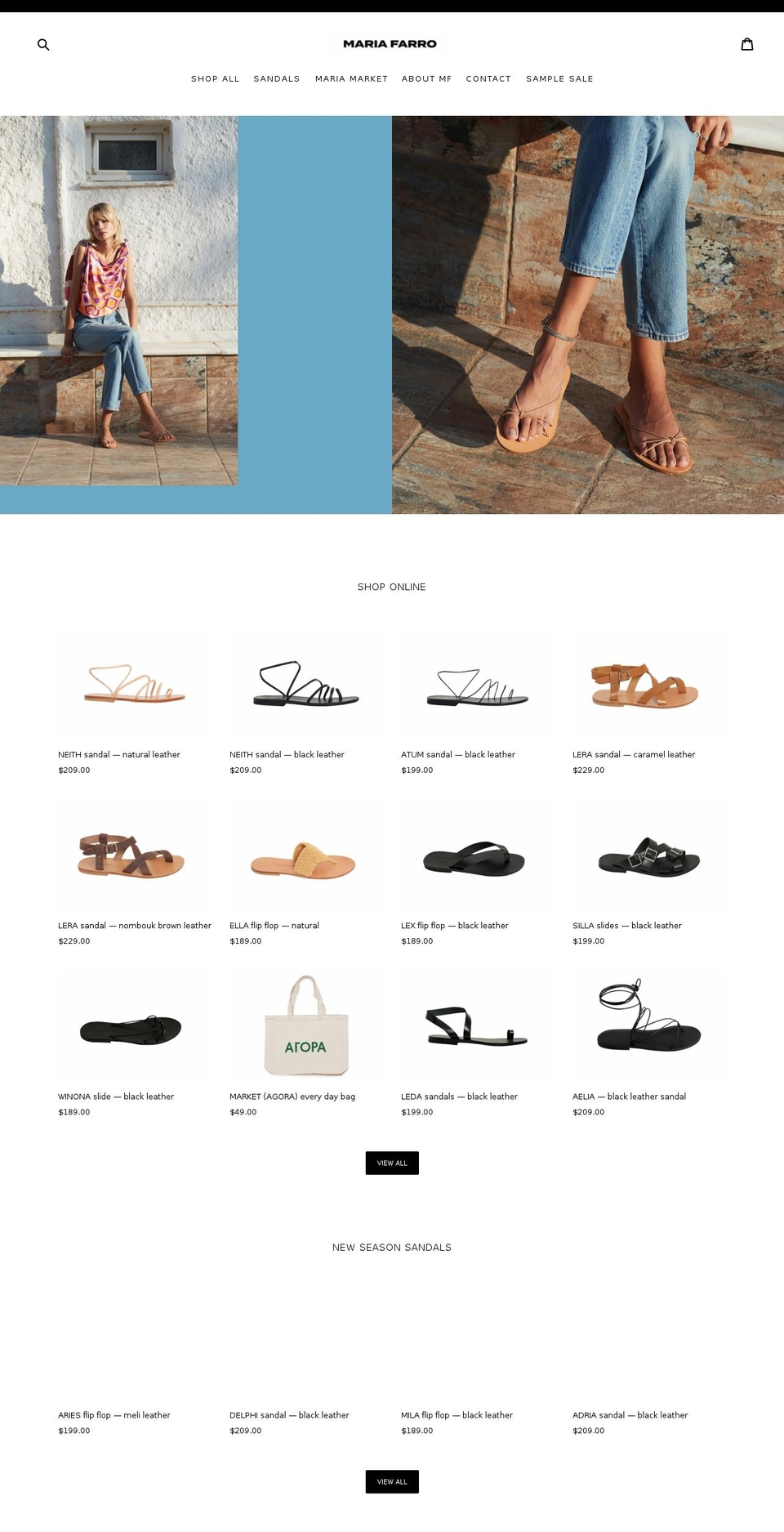 mariafarro.com — Shopify storefront screenshot