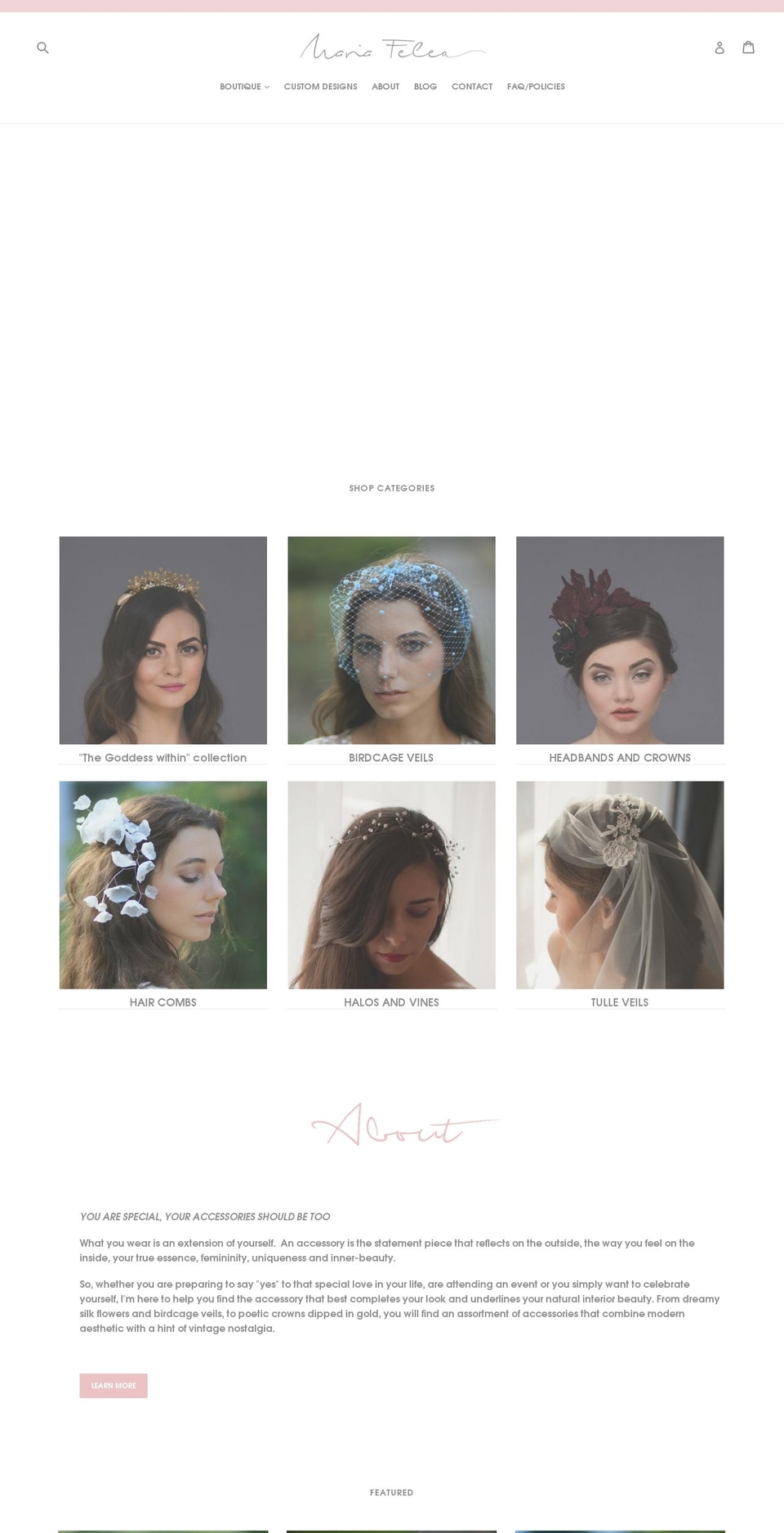 mariafelea.com — Shopify storefront screenshot