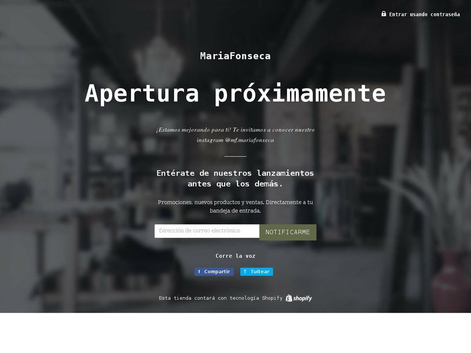 mariafonseca.mx shopify website screenshot