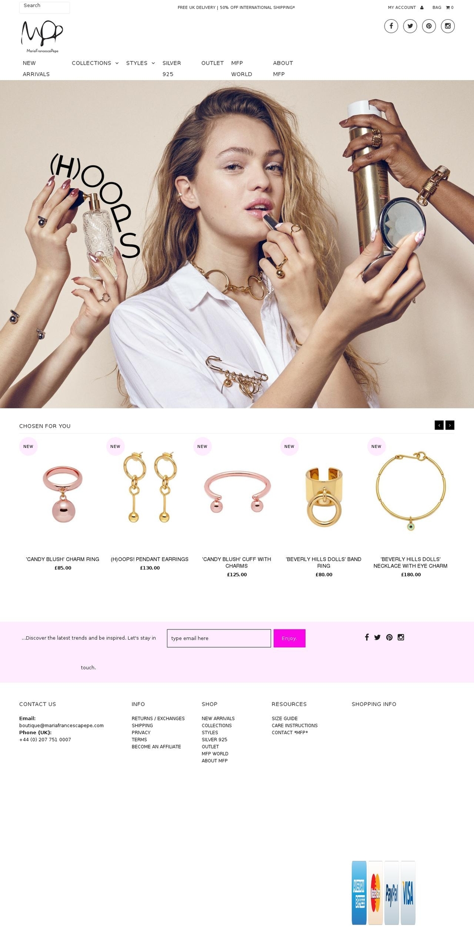 mariafrancescapepe.com shopify website screenshot