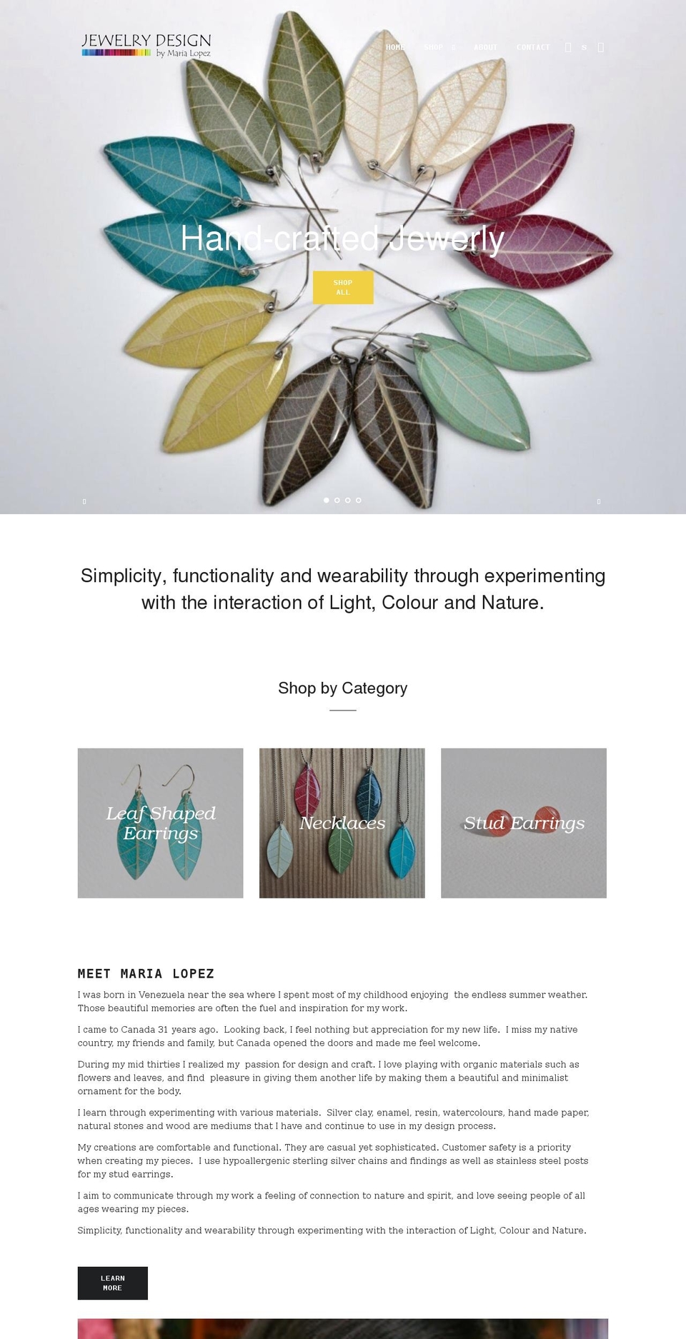 marialopez.ca shopify website screenshot