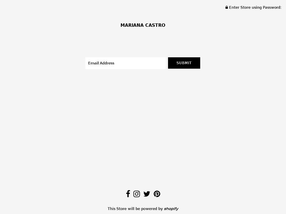 marianacastro.com shopify website screenshot