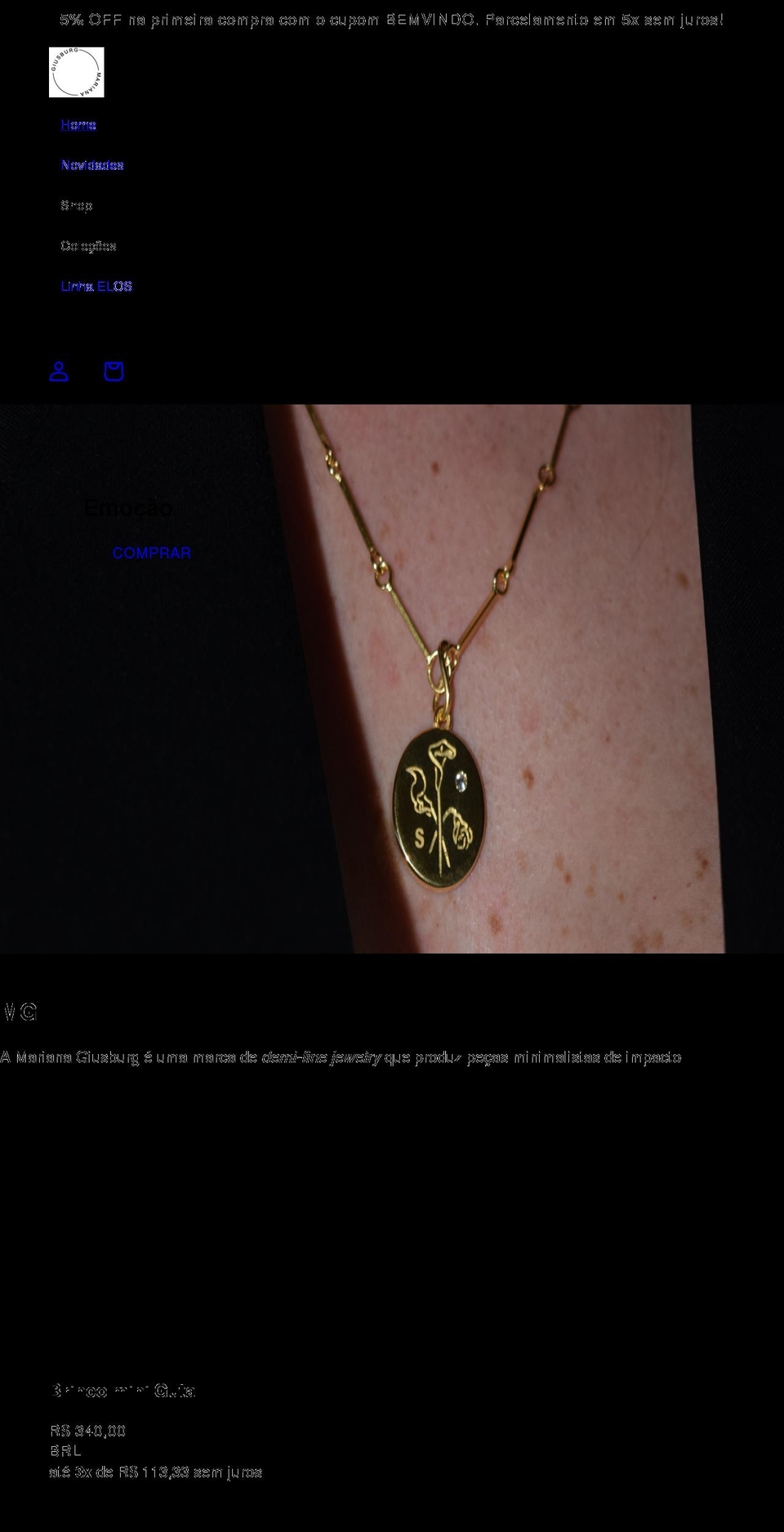 marianagiusburg.com — Shopify storefront screenshot