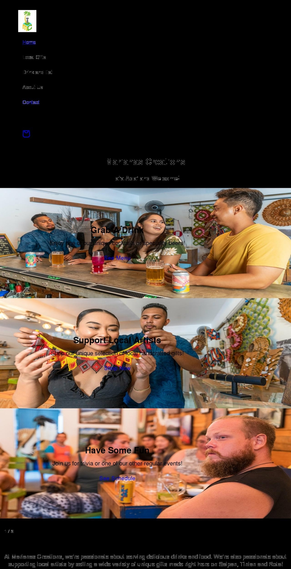 marianascreations.com shopify website screenshot