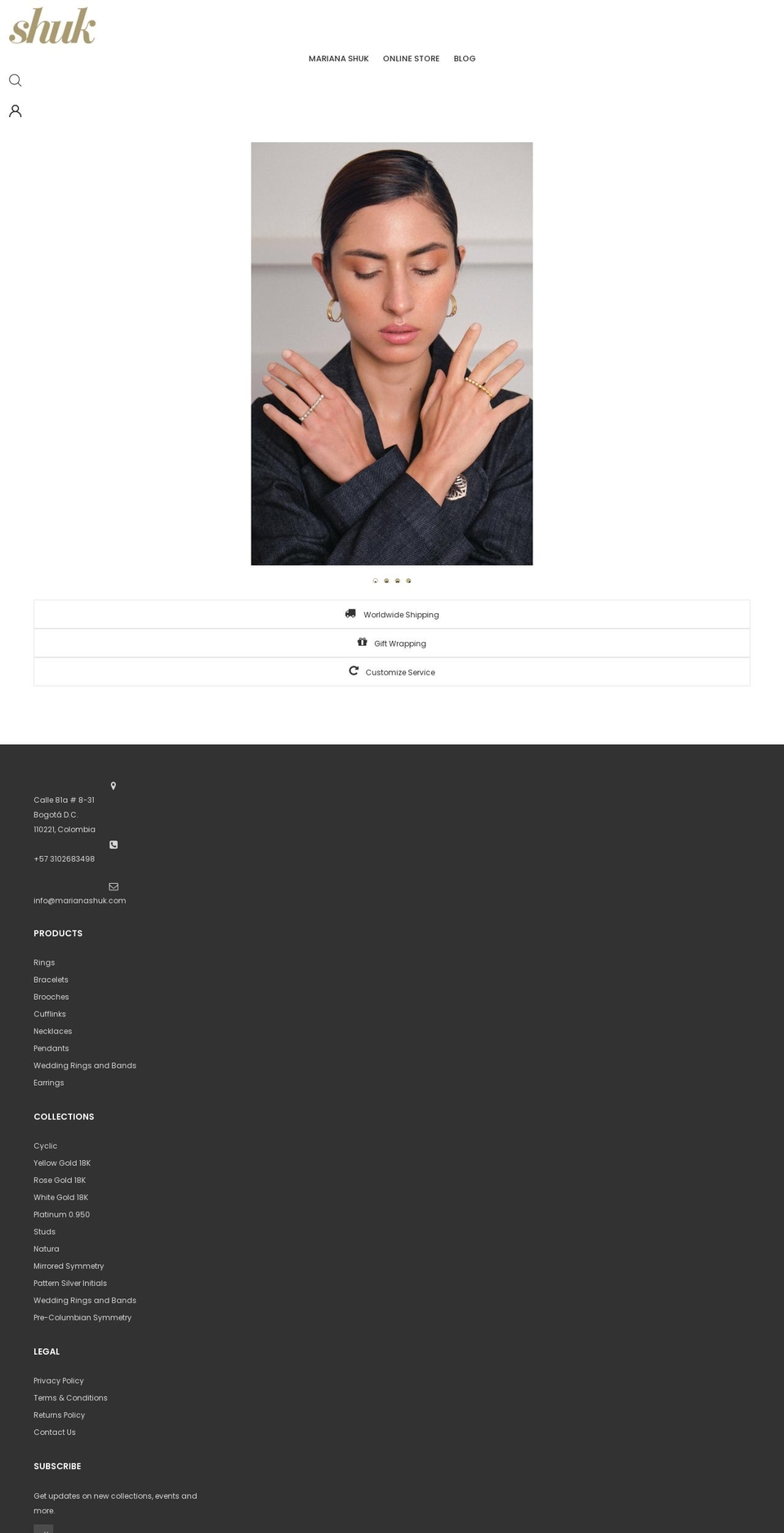 marianashuk.com shopify website screenshot