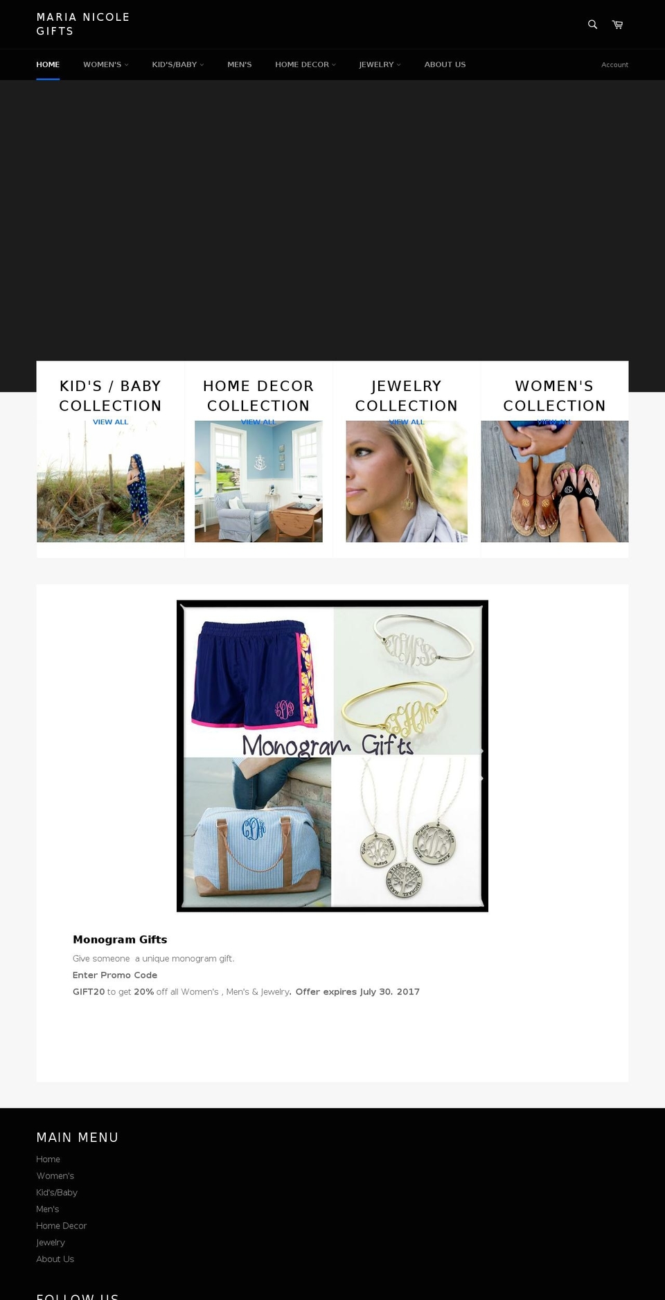 marianicolegifts.com shopify website screenshot