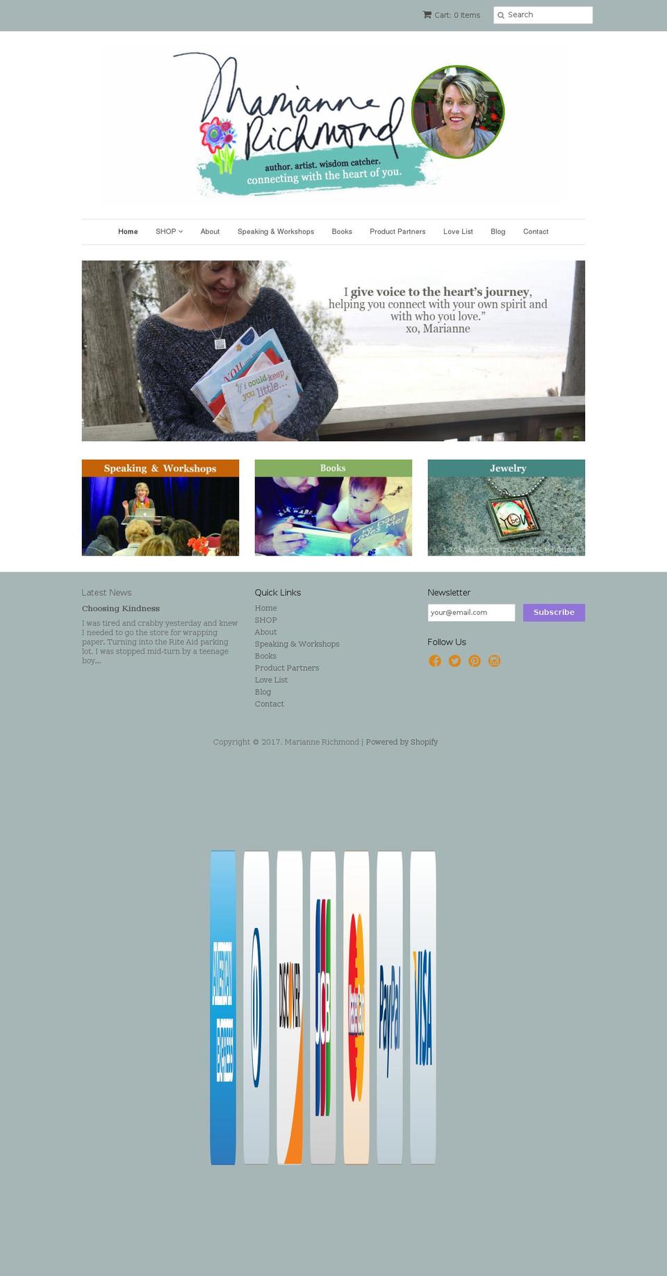 mariannerichmond.com shopify website screenshot