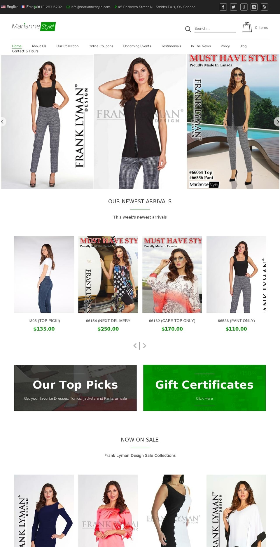 mariannestyle.com shopify website screenshot