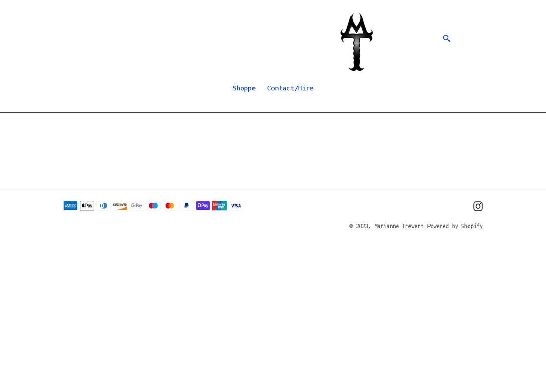 mariannetrewern.com shopify website screenshot