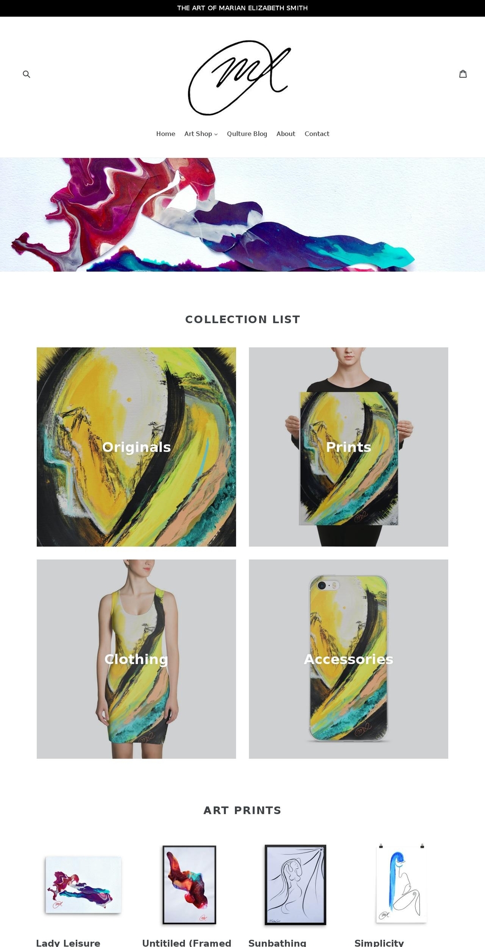 mariansmithart.com — Shopify storefront screenshot