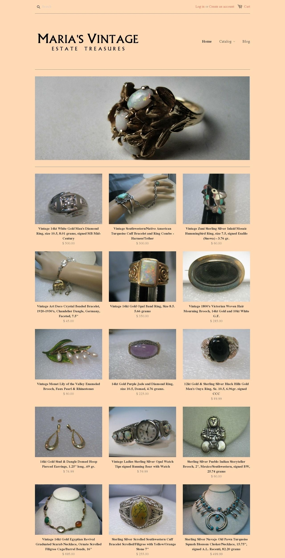 mariasvintage.com shopify website screenshot