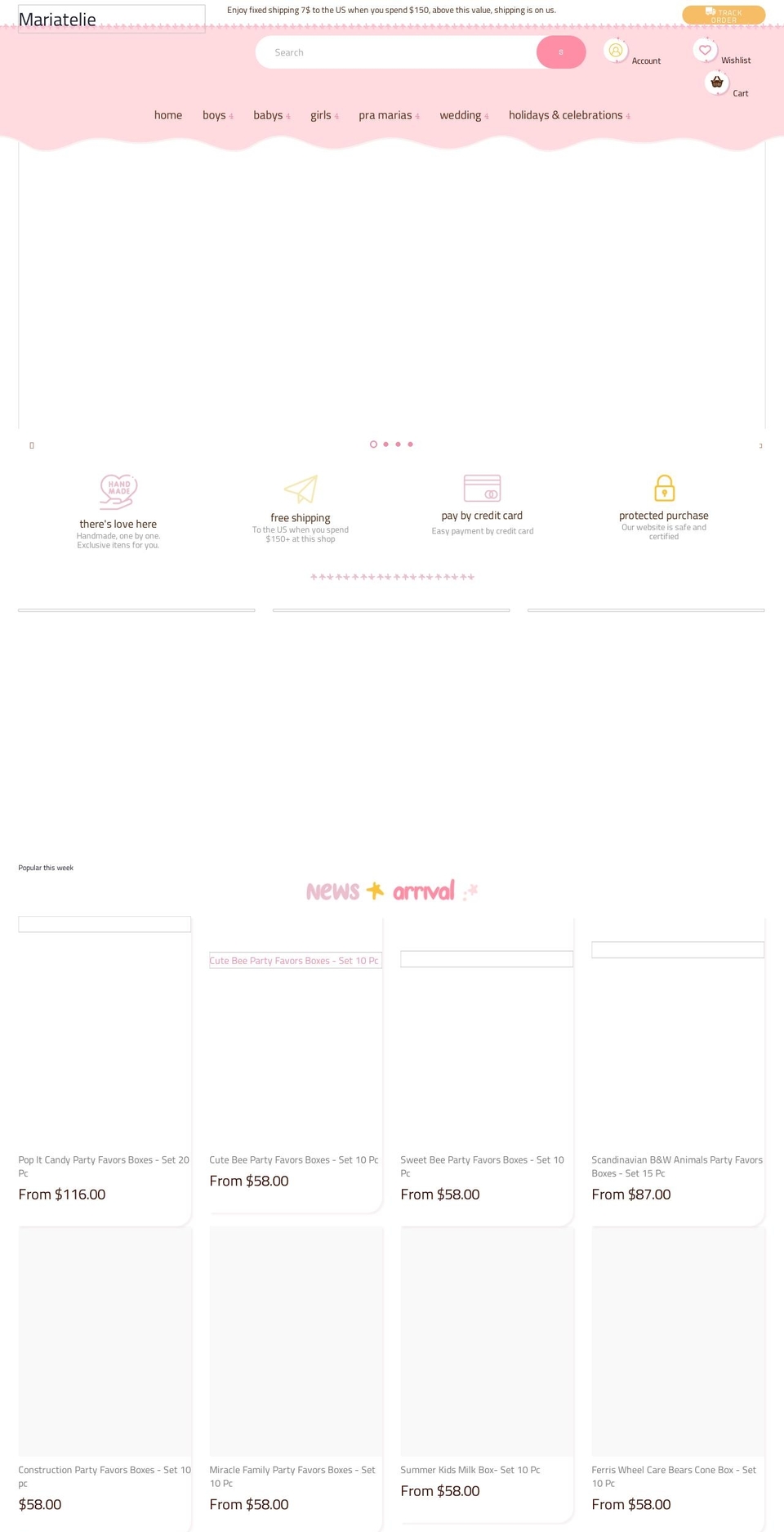 mariatelie.com shopify website screenshot
