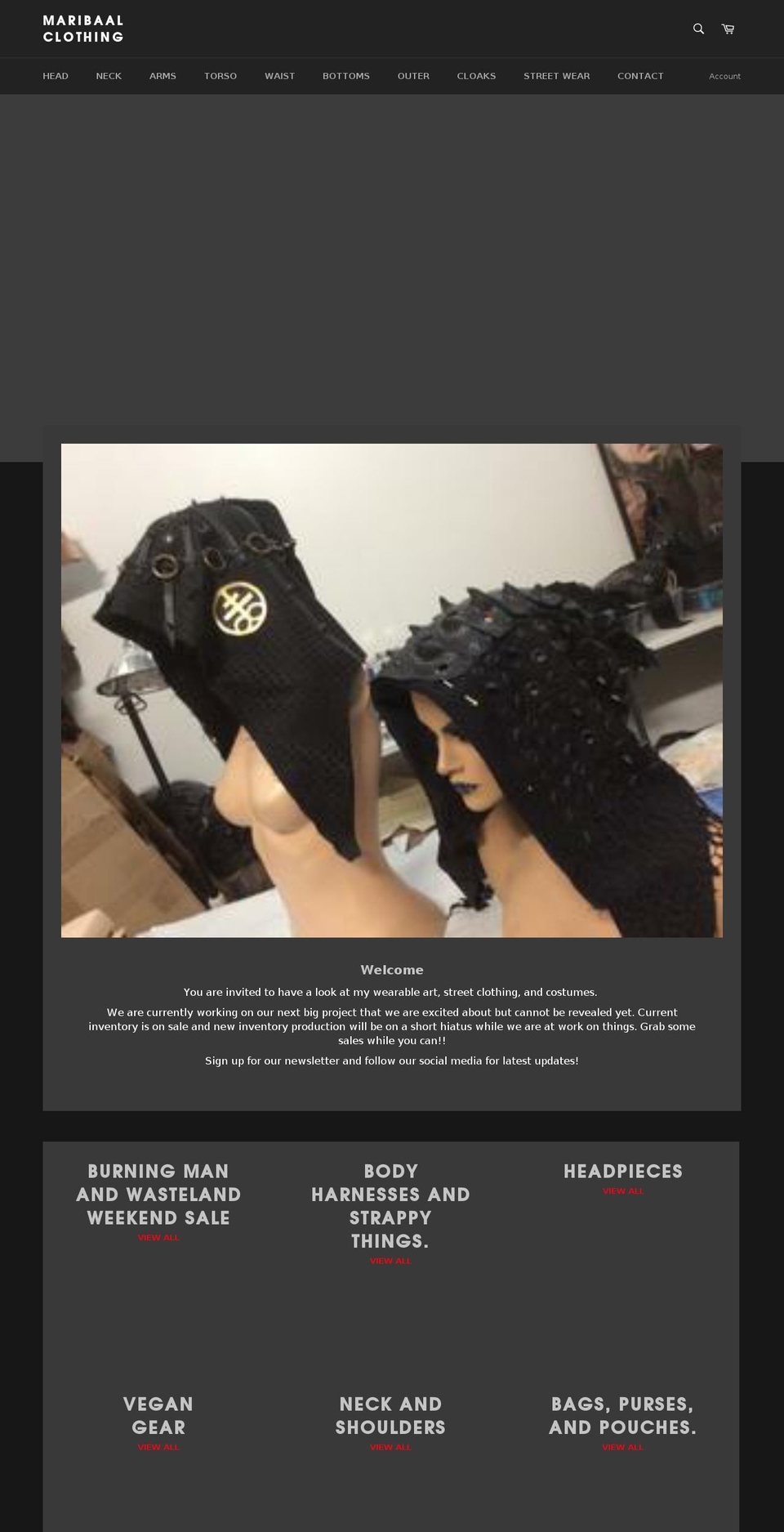 maribaalclothing.com shopify website screenshot