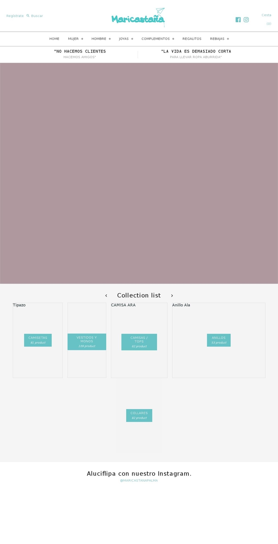 maricastanapalma.com shopify website screenshot