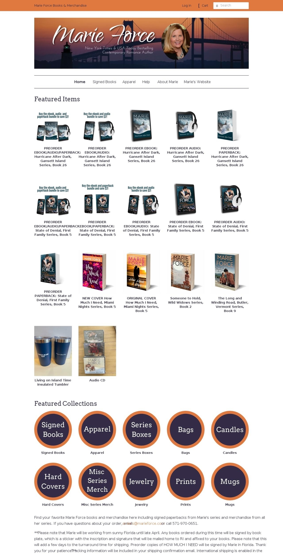 marie-force.myshopify.com shopify website screenshot