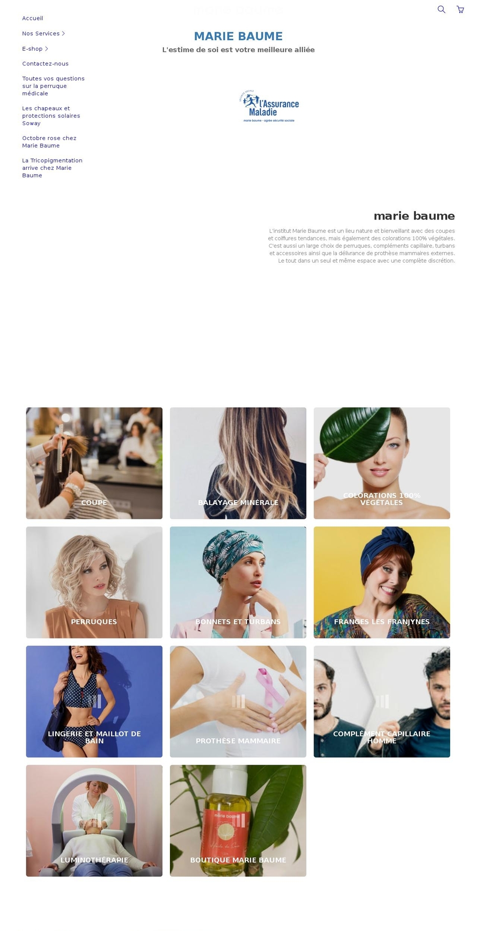 mariebaume.com shopify website screenshot