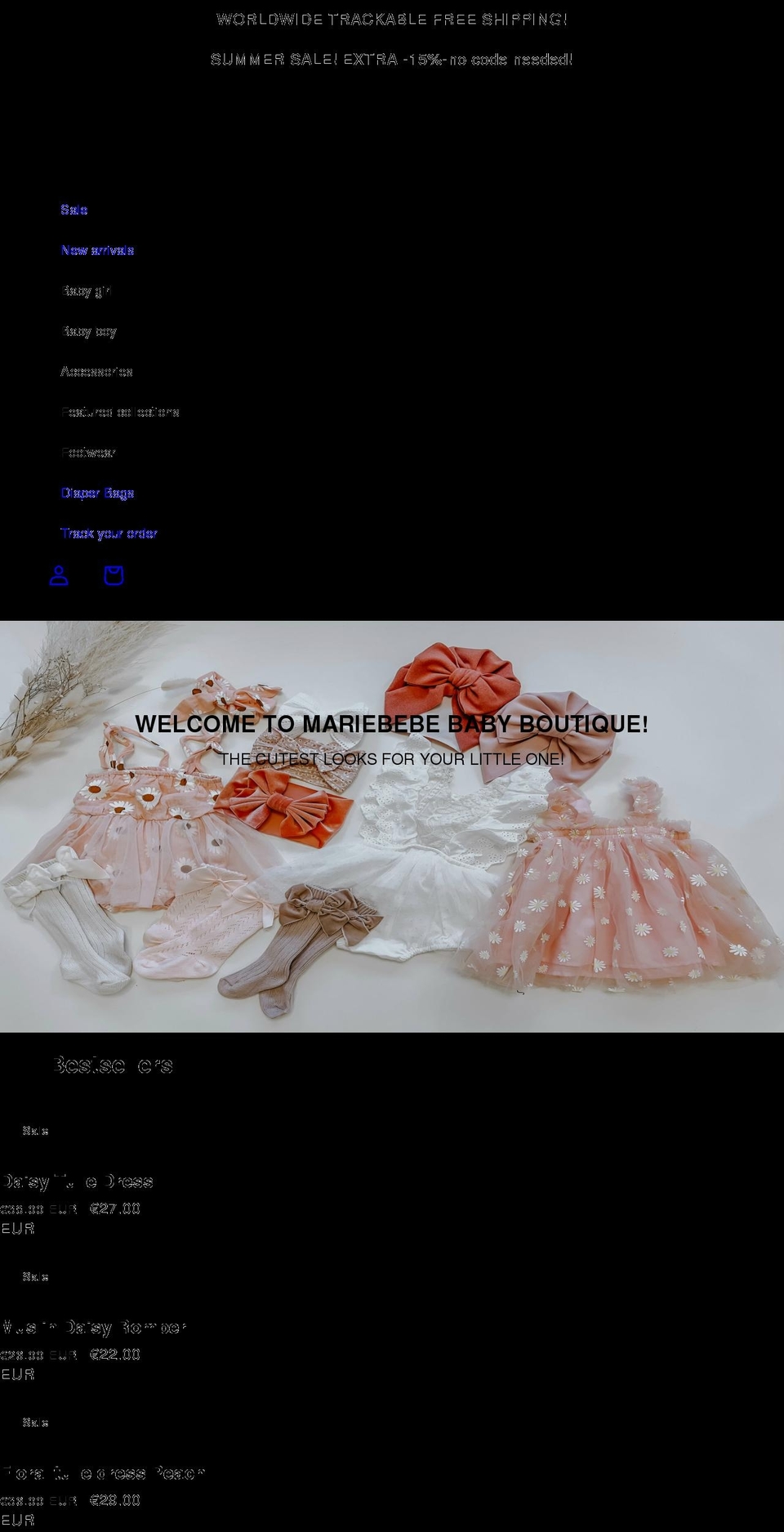 mariebebe.com shopify website screenshot