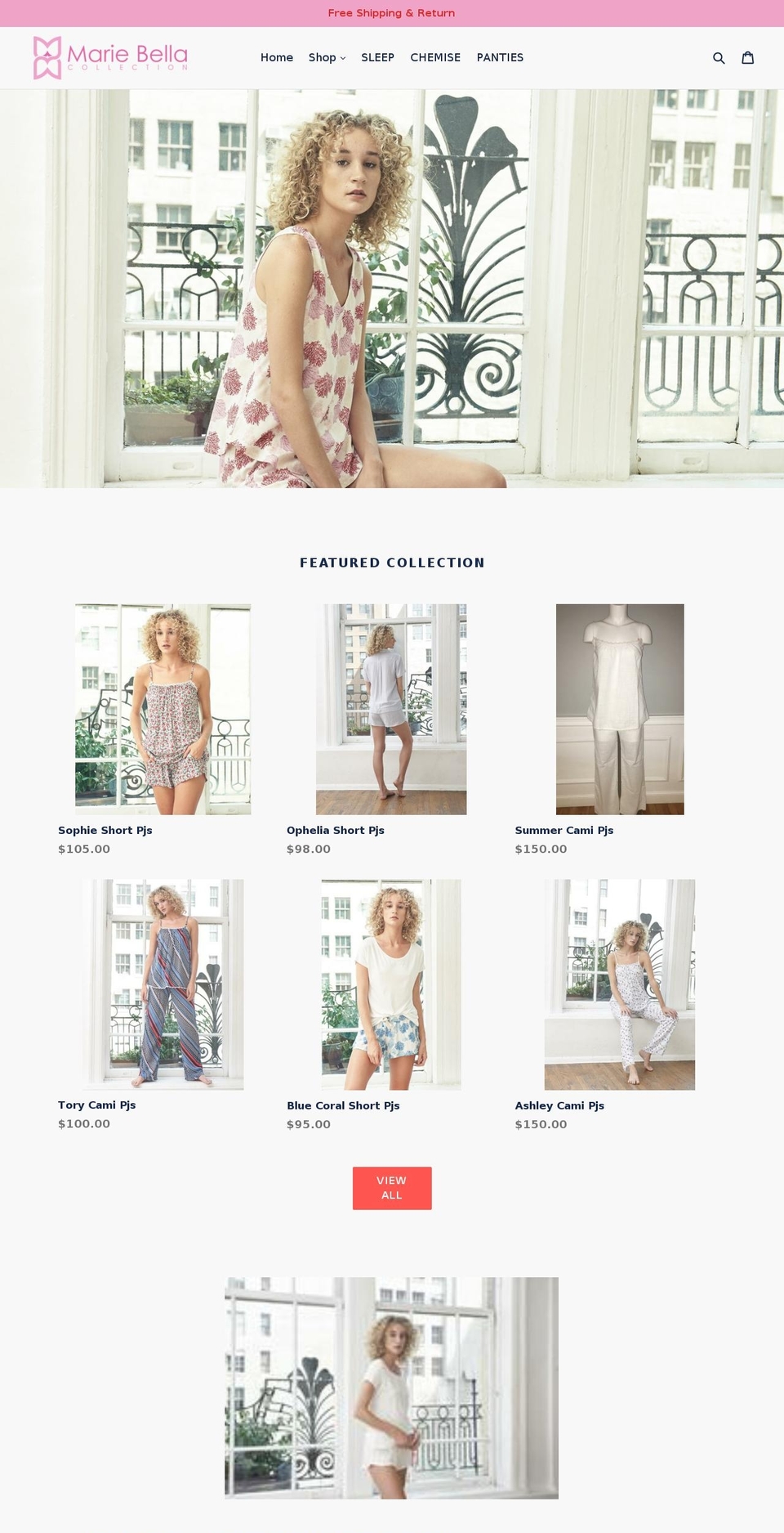 mariebellalingerie.com — Shopify storefront screenshot