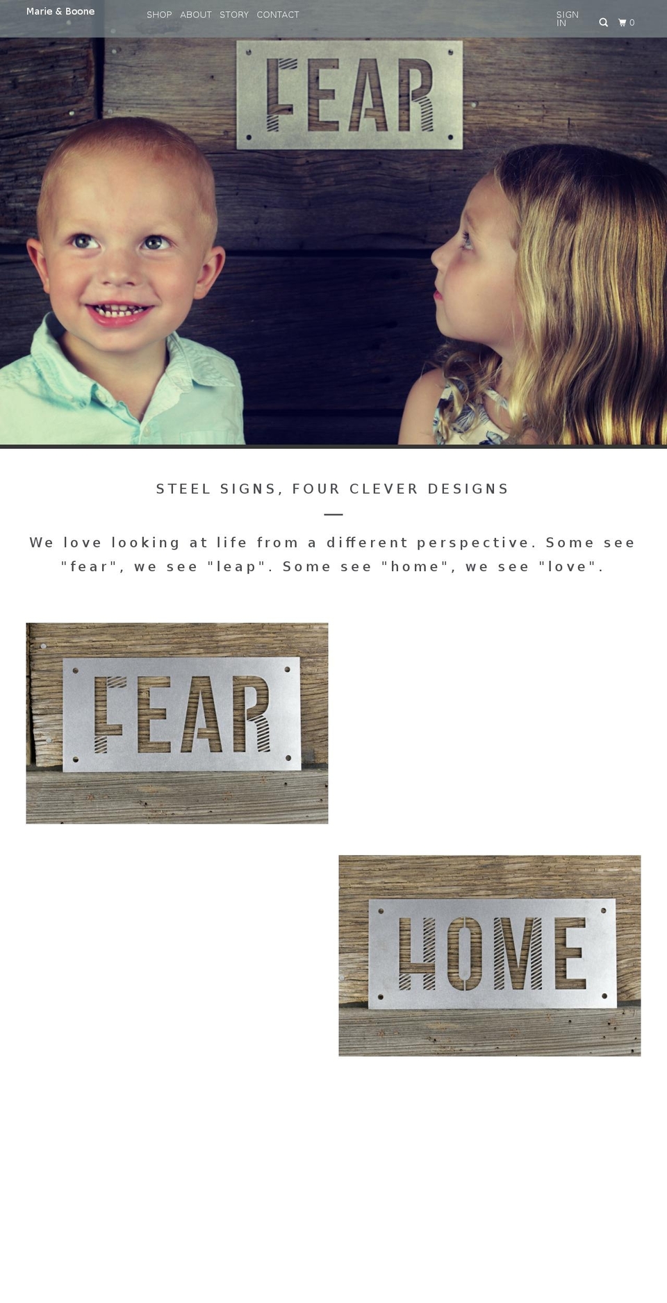 marieboone.com — Shopify storefront screenshot
