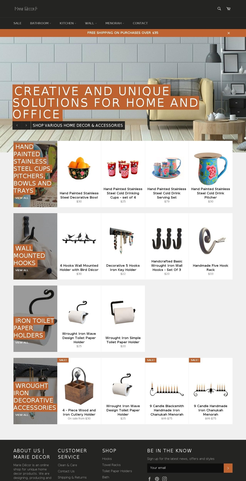 mariedecor.com — Shopify storefront screenshot