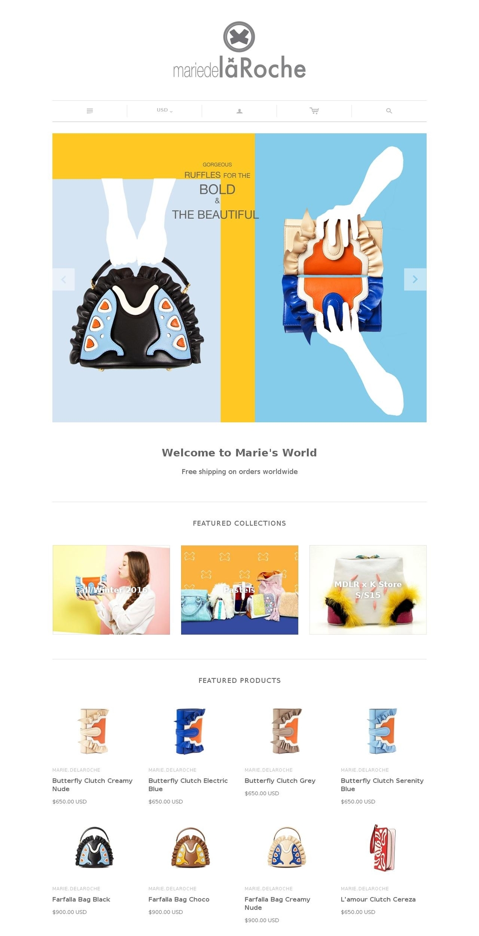 mariedelaroche.com shopify website screenshot