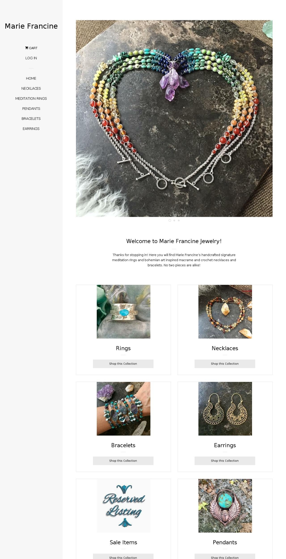 mariefrancine.com — Shopify storefront screenshot