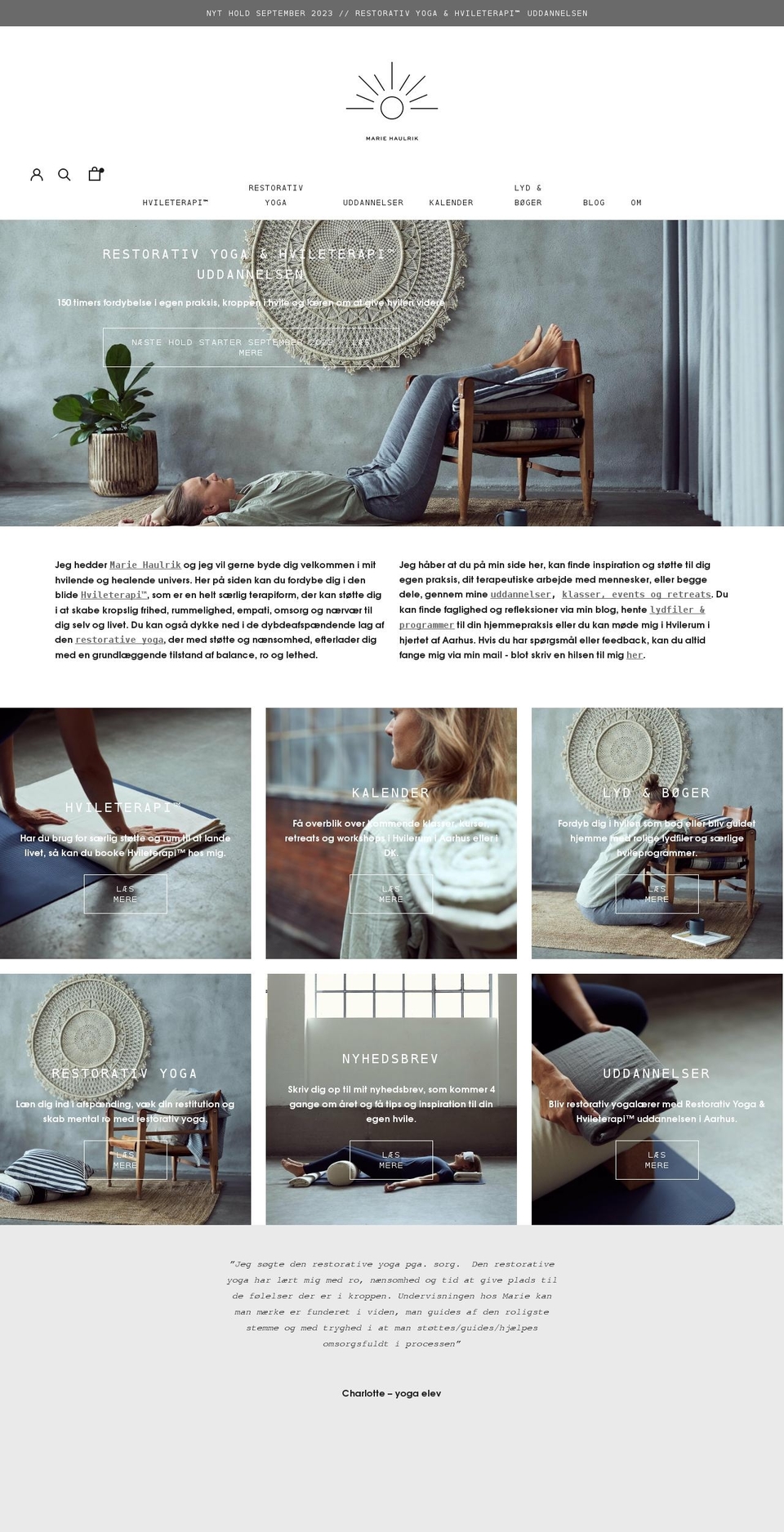 mariehaulrik.dk shopify website screenshot