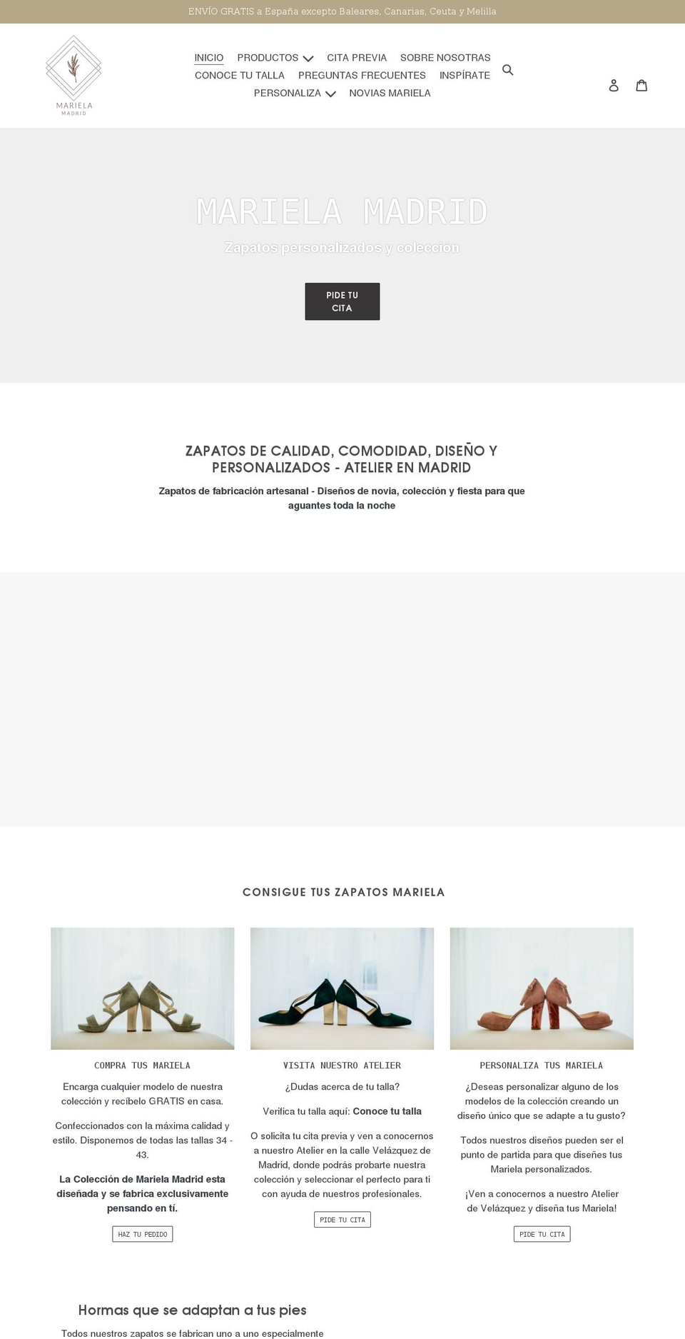 marielamadrid.es shopify website screenshot