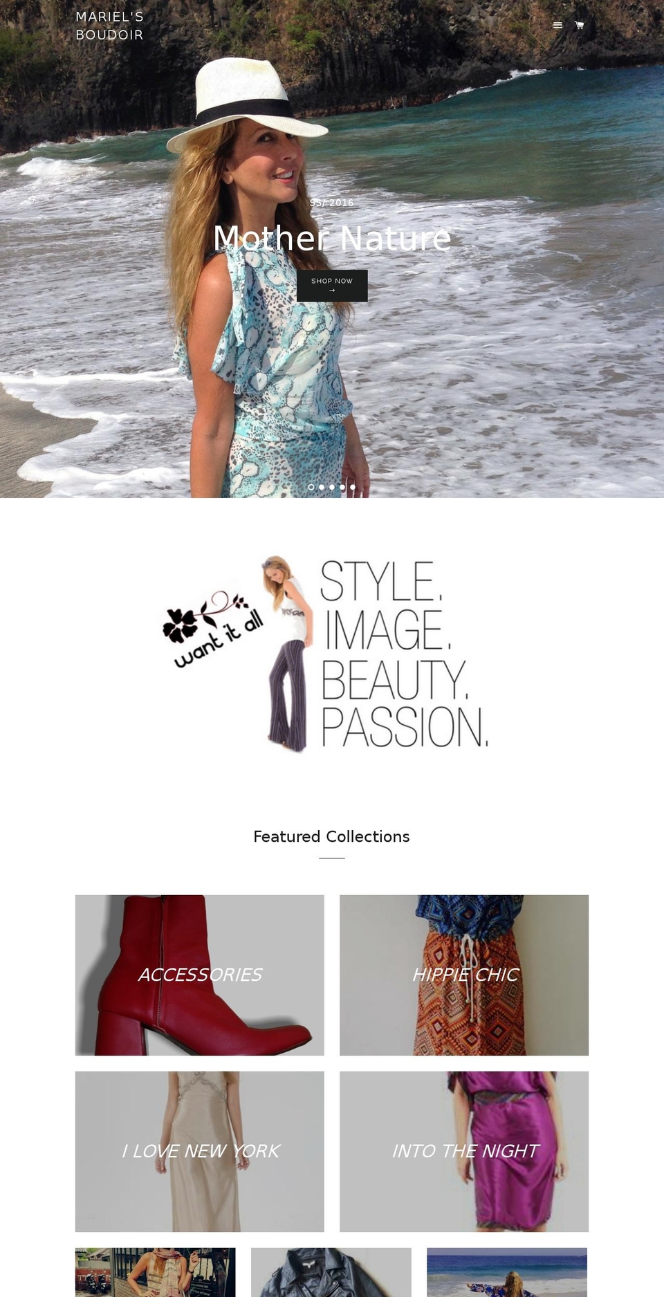 marielsboudoir.com shopify website screenshot