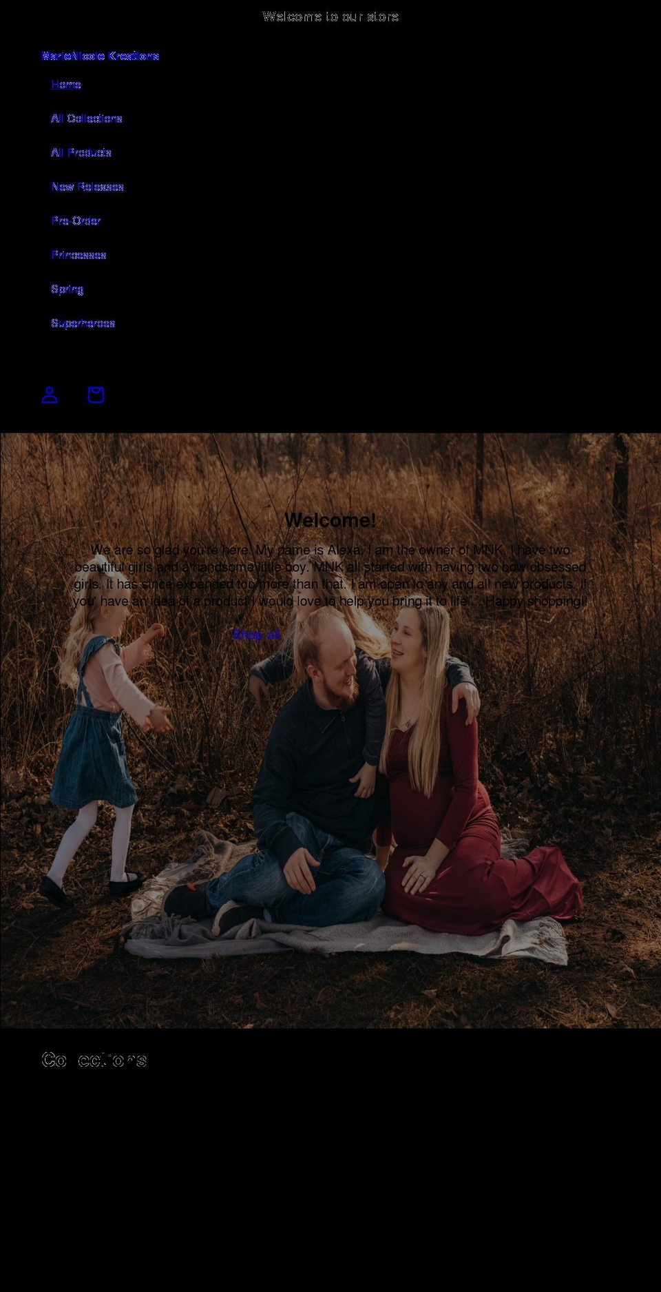 marienicolekreations.com shopify website screenshot