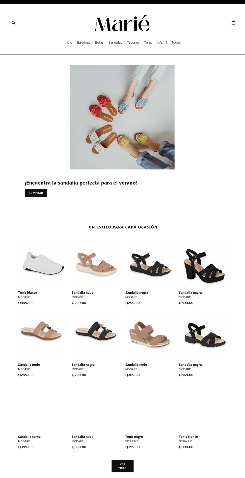 marieshoesgt.com — Shopify storefront screenshot