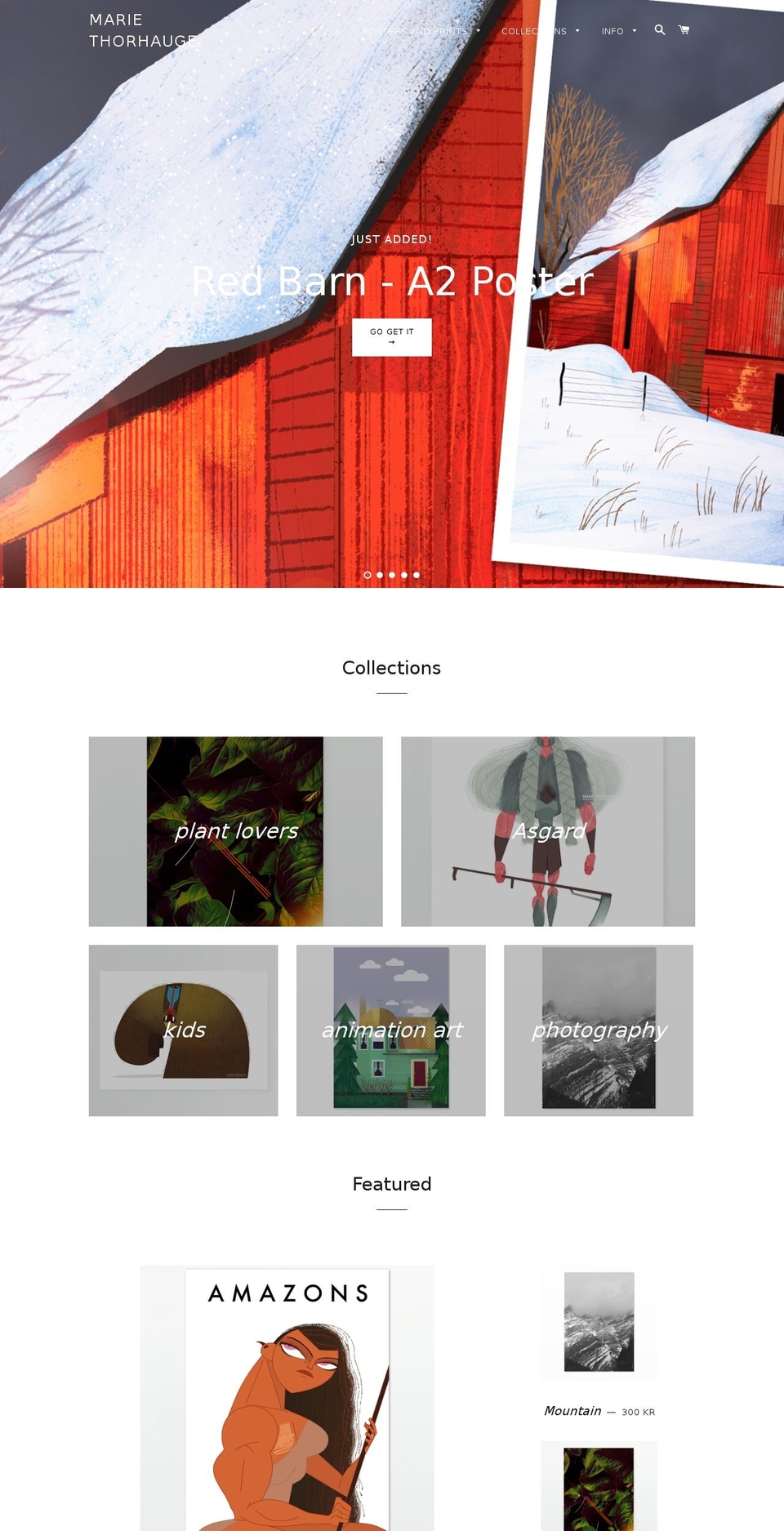mariethorhaugeshop.com — Shopify storefront screenshot