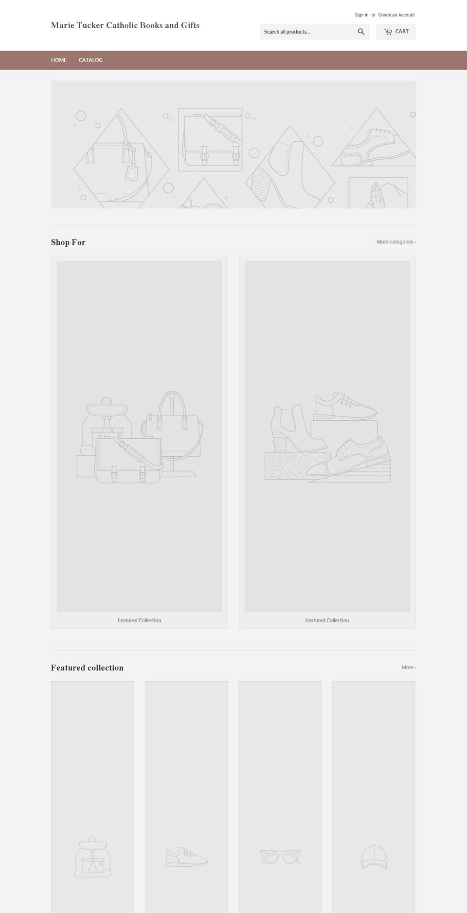 marietuckercatholicbooksandgifts.com — Shopify storefront screenshot