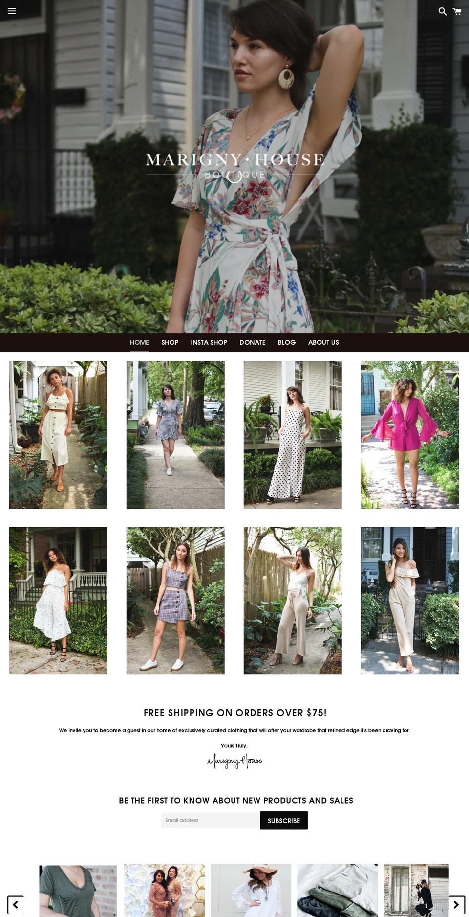 marignyhouse.com shopify website screenshot