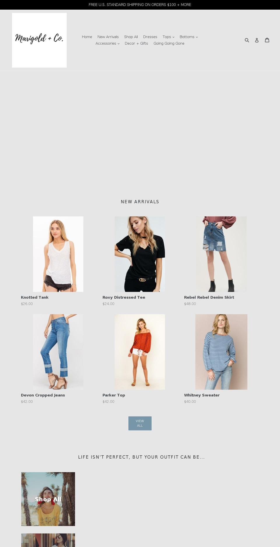 marigoldandcompany.com — Shopify storefront screenshot