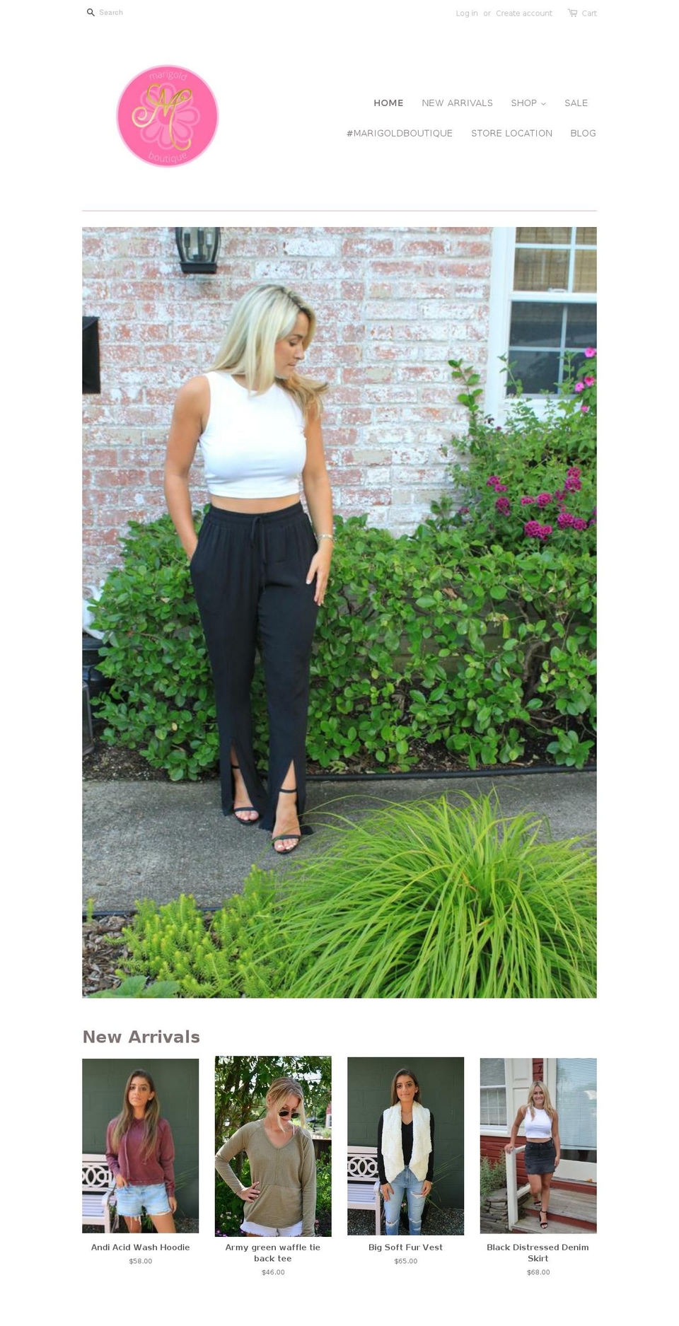 marigoldboutiquenj.com — Shopify storefront screenshot