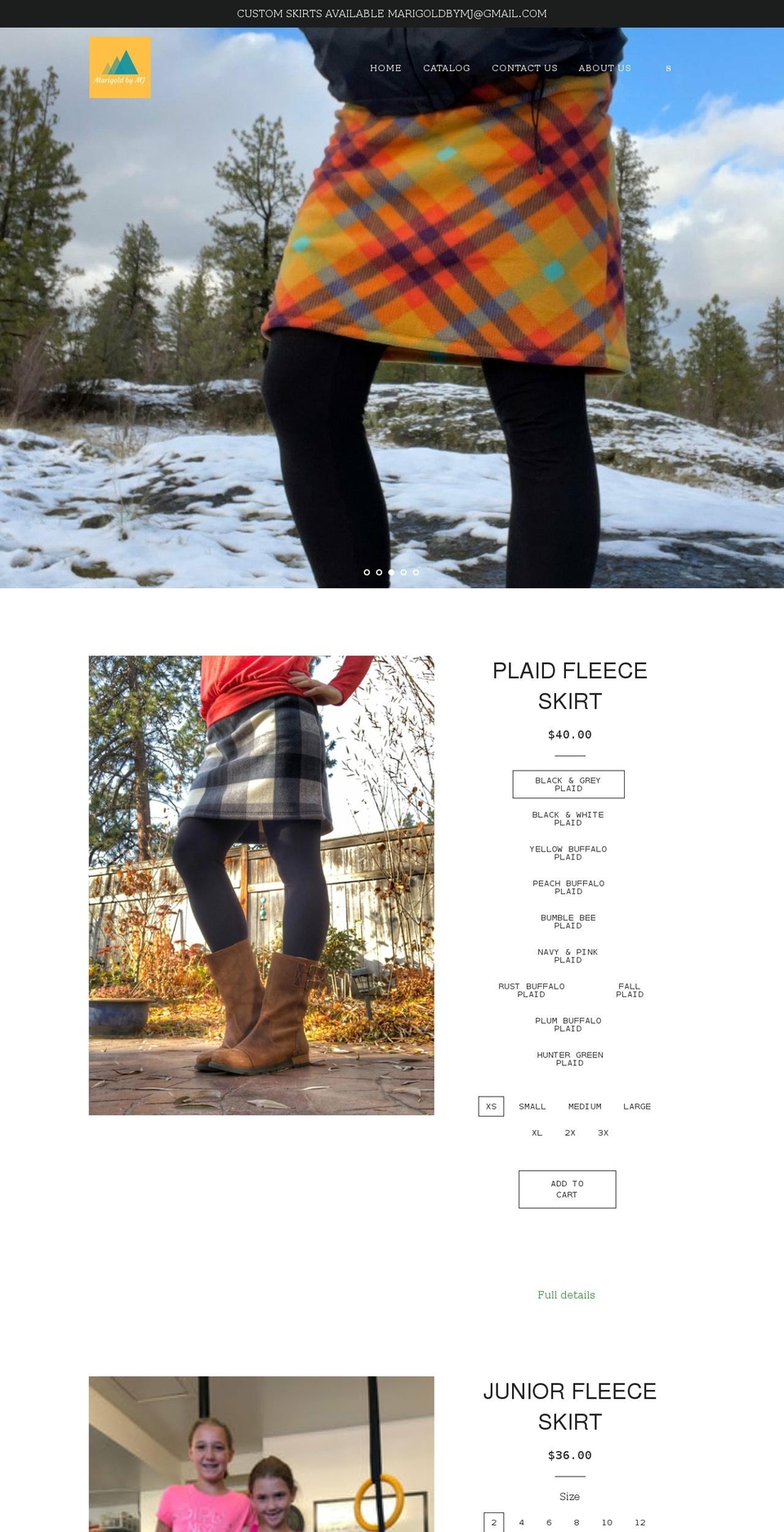 marigoldbymj.com shopify website screenshot