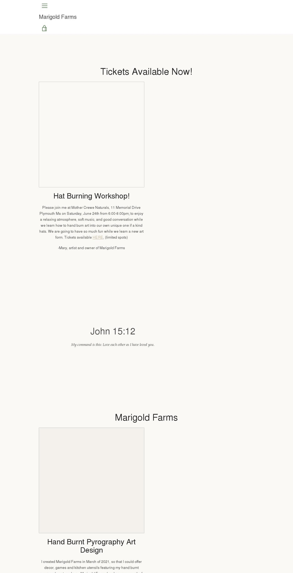 marigoldfarms.org shopify website screenshot