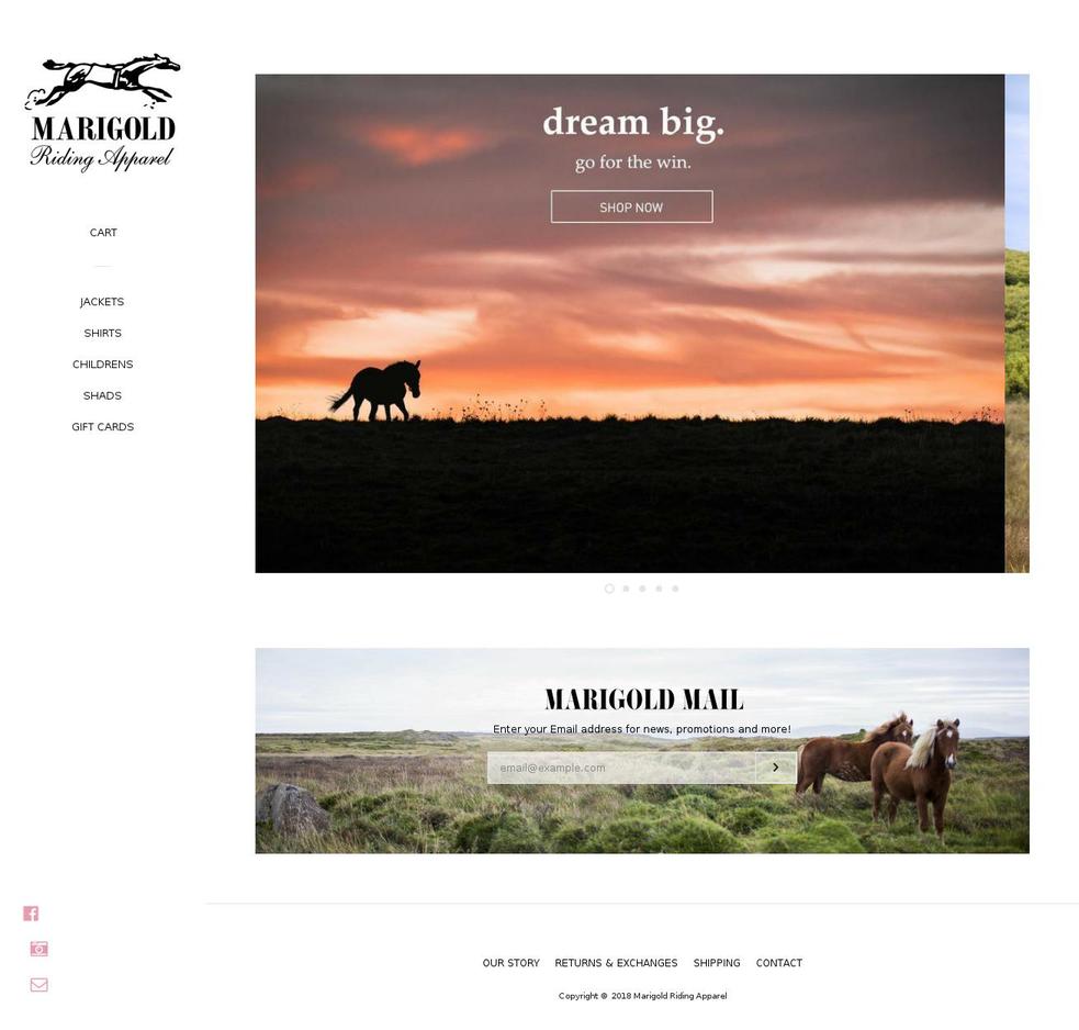marigoldridingapparel.com — Shopify storefront screenshot