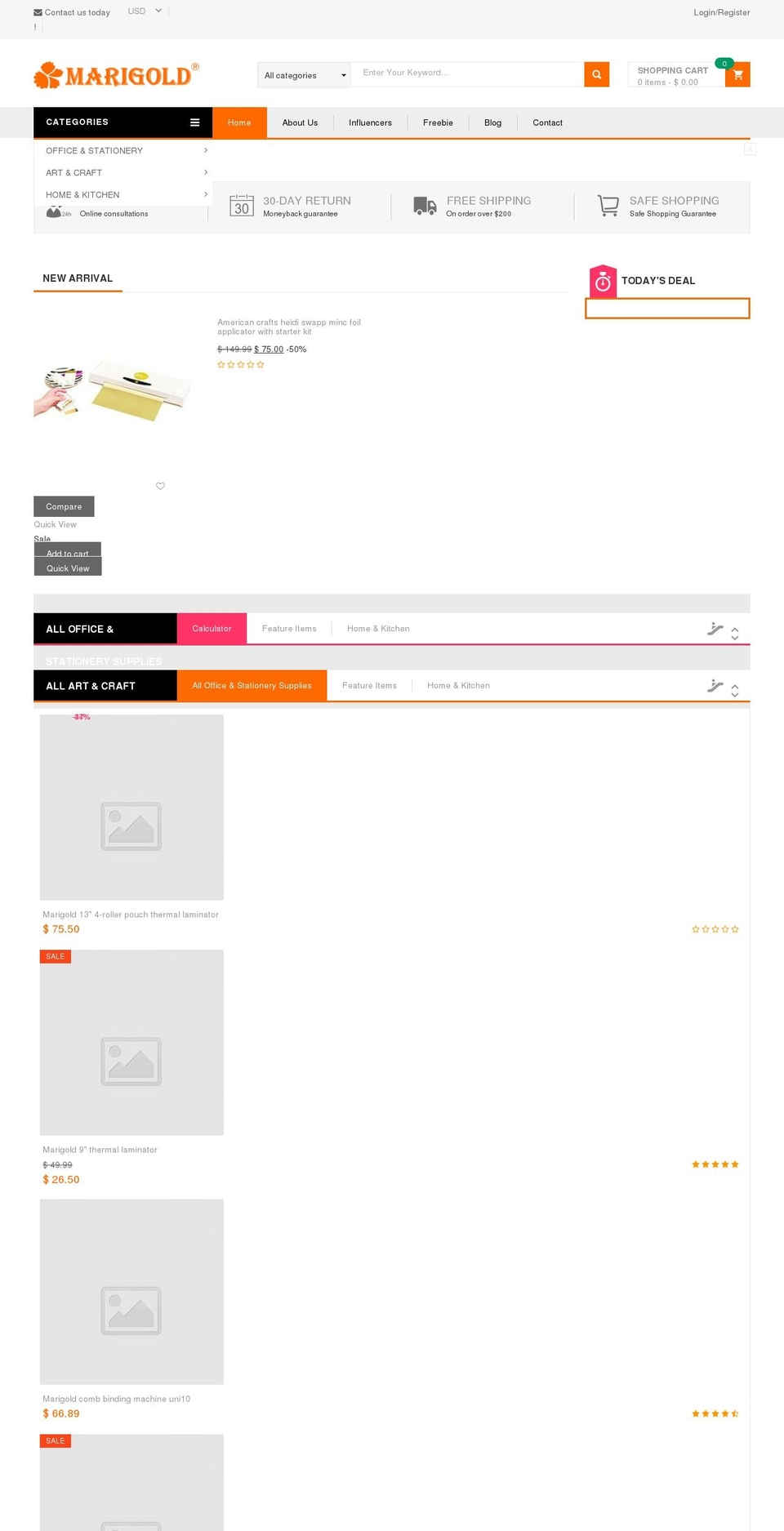 marigoldtechnology.com — Shopify storefront screenshot
