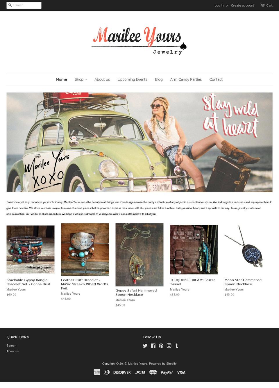marileeyours.com shopify website screenshot