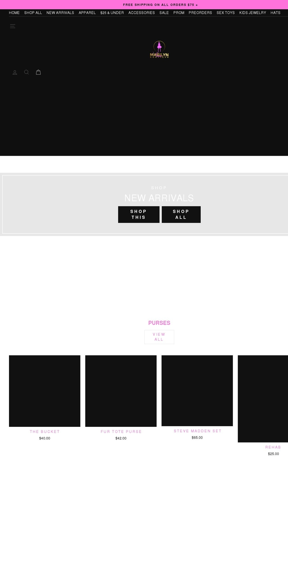 marilynlaneboutique.com shopify website screenshot