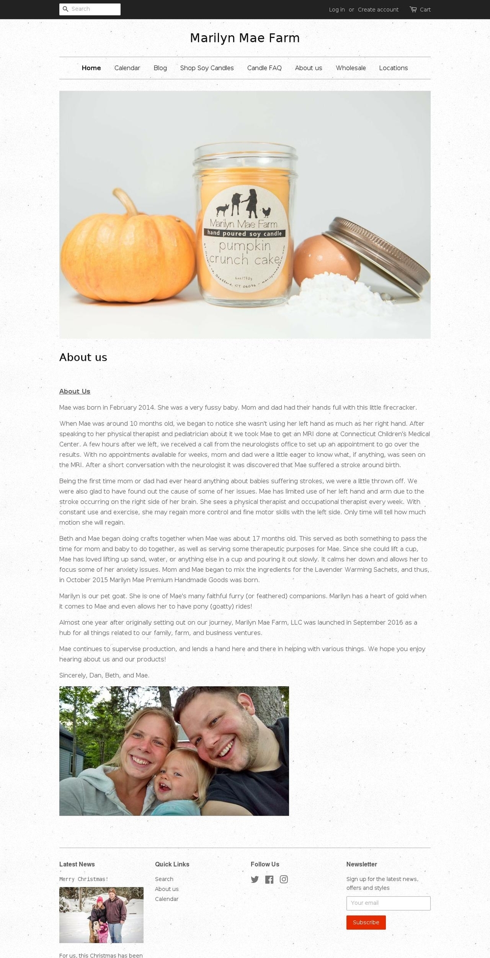 marilynmaefarm.com shopify website screenshot