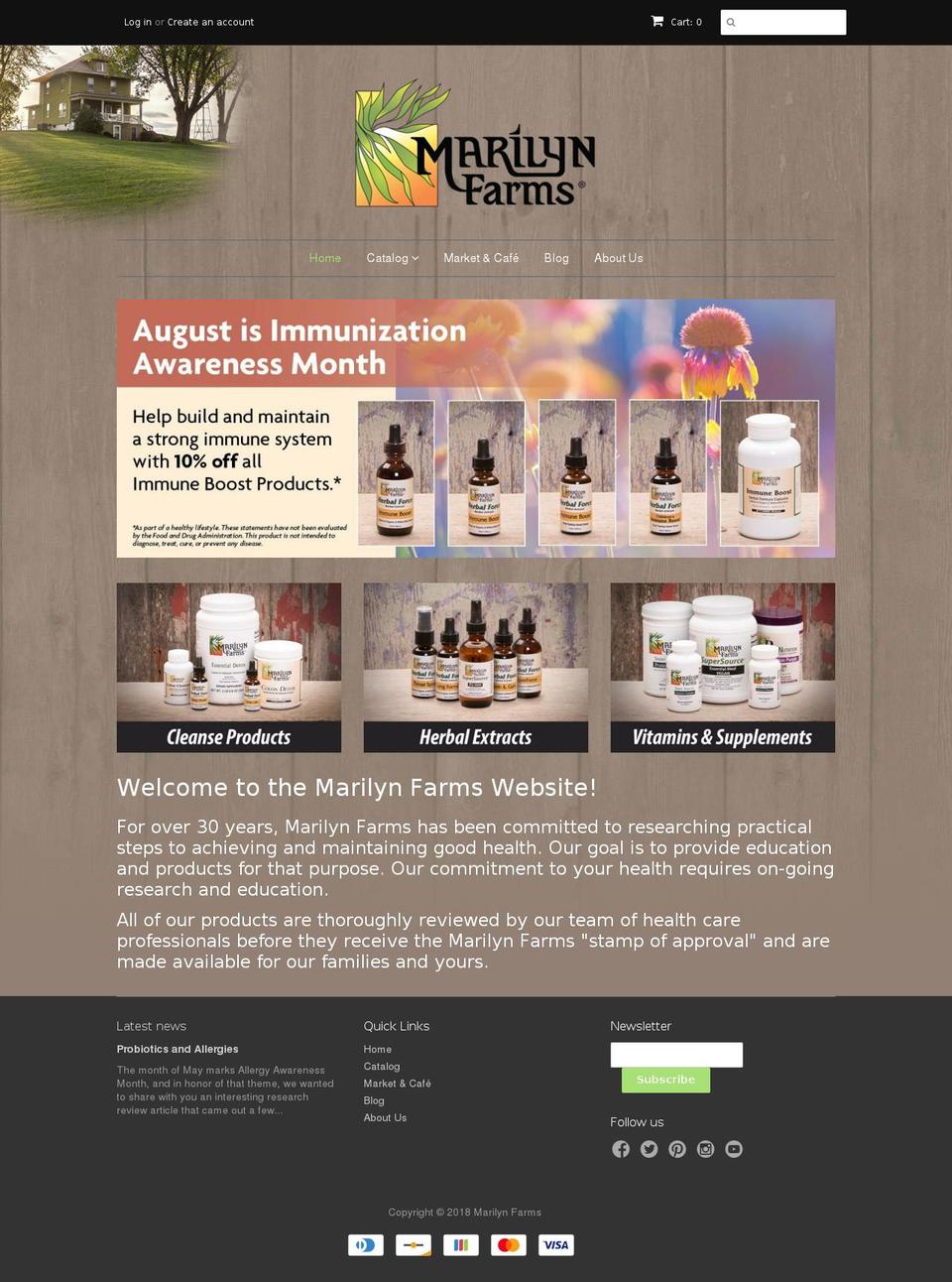 marilynsfarm.com — Shopify storefront screenshot