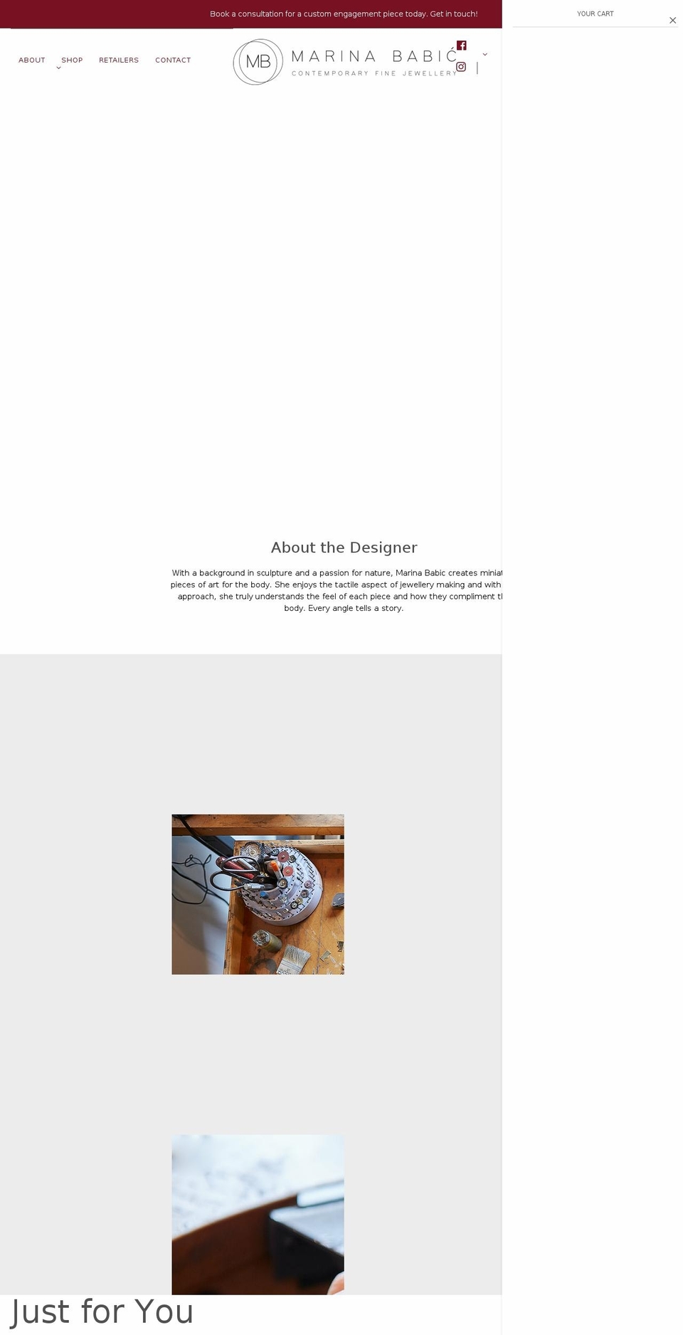 marinababic.com shopify website screenshot